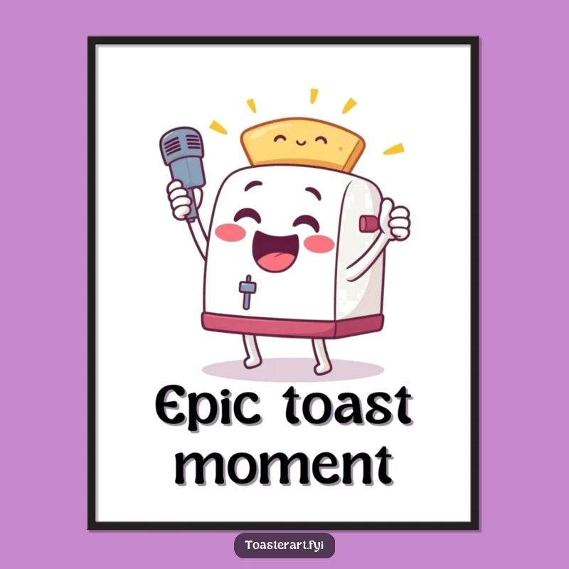 Funny Toaster Mic Drop Digital Art - Instant Motivational Decor for Your Walls