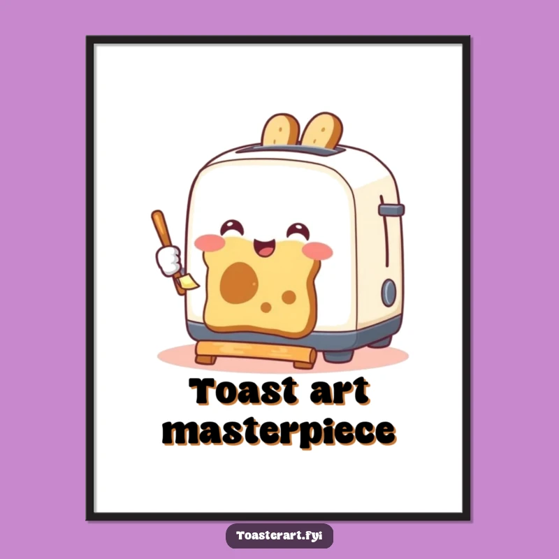 Funny Toaster Painting Toast Digital Print: Instant Humorous Art for Your Walls