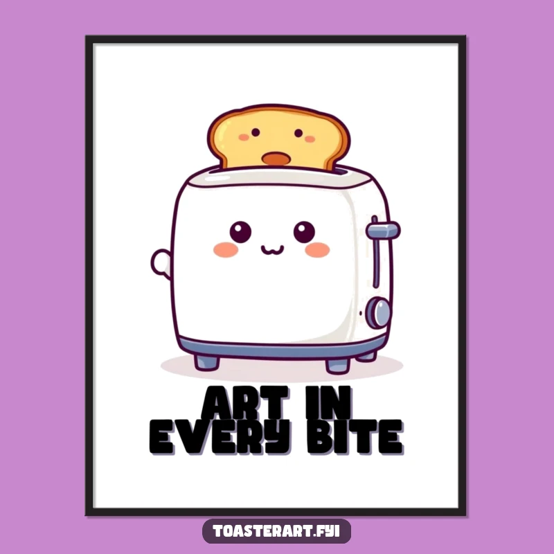 Funny Toaster Smiley Toast Digital Art - Instant Cheerful Decor for Your Kitchen Walls