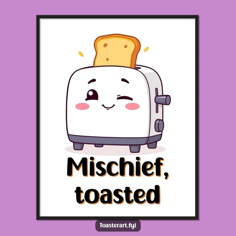 Funny Winking Toaster Digital Art: Instant Mischief & Hilarious Decor for Walls
