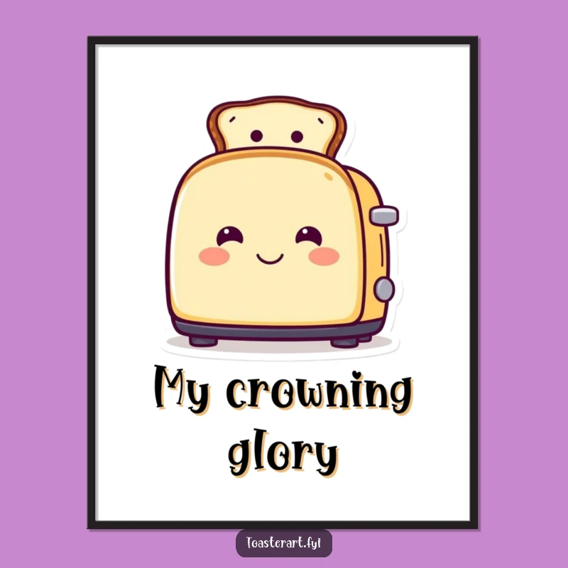 Funny Toast Hat Toaster Digital Art: Instant Quirky Decor for Fashion Lovers