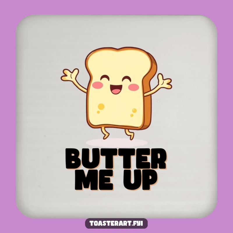 Funny Dancing Toast Drink Coaster, Buttery Arms, Kitchen Groove