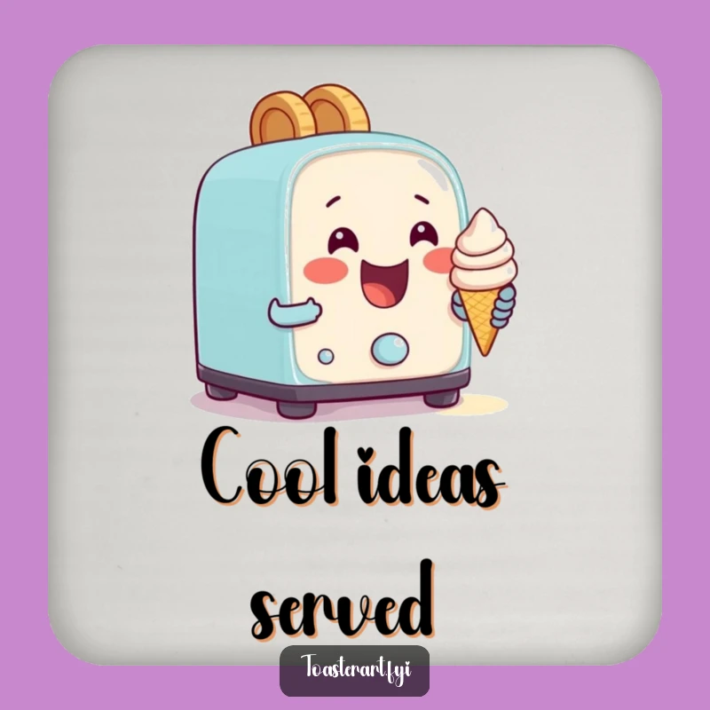 Funny Ice Cream Toaster Coaster Set: Protect Surfaces with Comedic Dessert Art