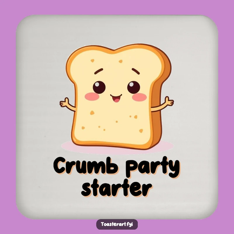 Funny Bread Crumb Art Coaster: Protect Surfaces with Humor, Unique Gift!