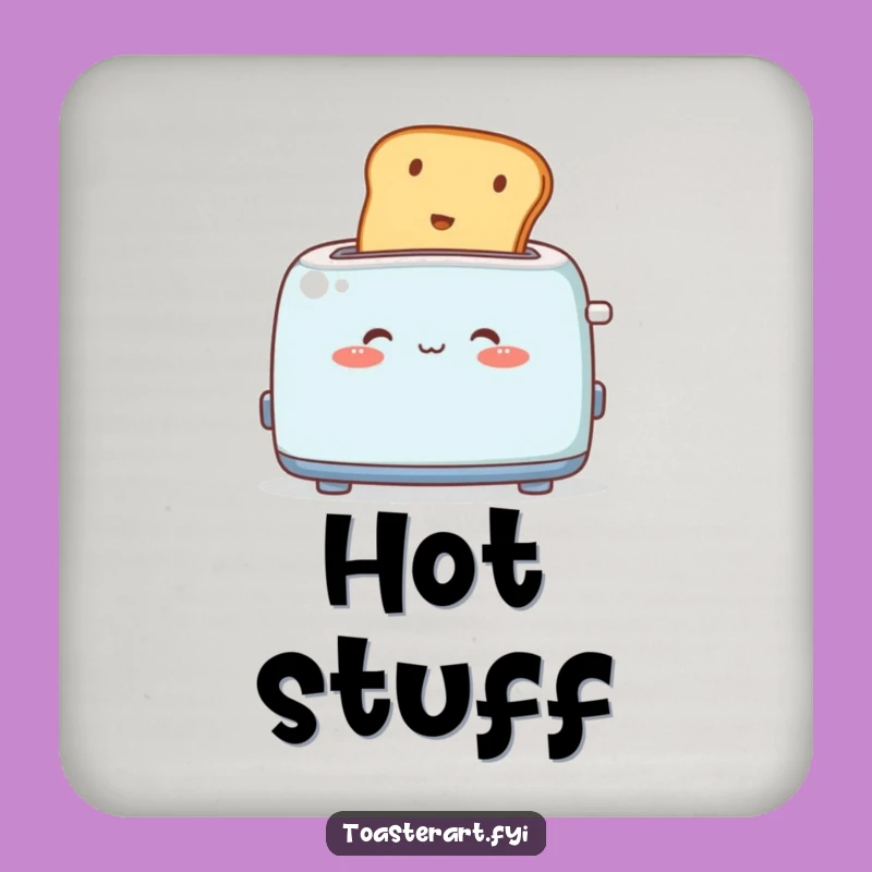 Funny Blushing Toaster Drink Coaster: Cute Toast Eruption Surface Protector