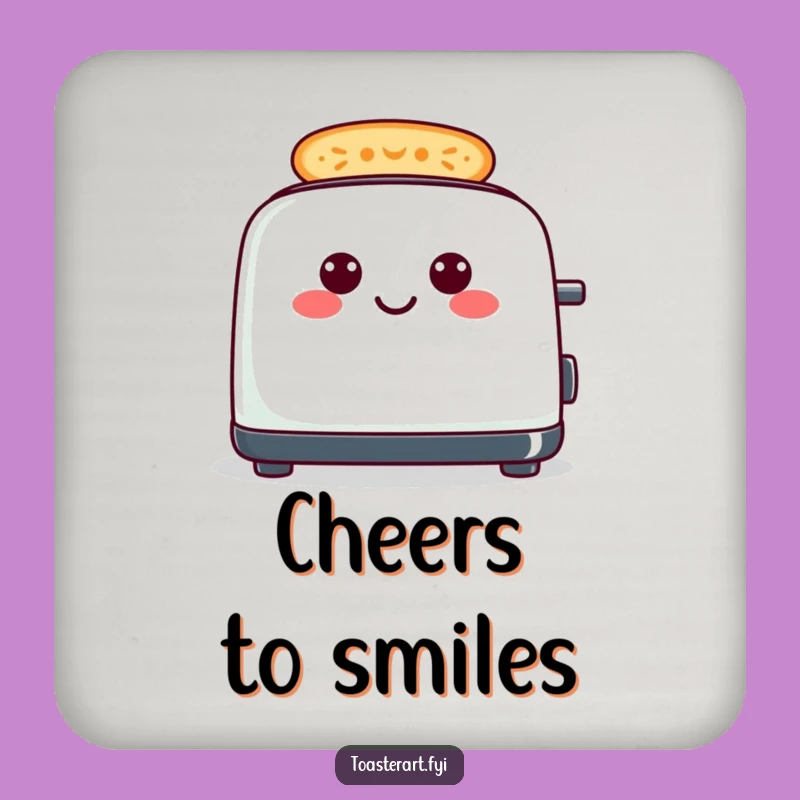 Funny Cheerful Toaster Coaster Set - Smiley Toast Pattern Table Gift