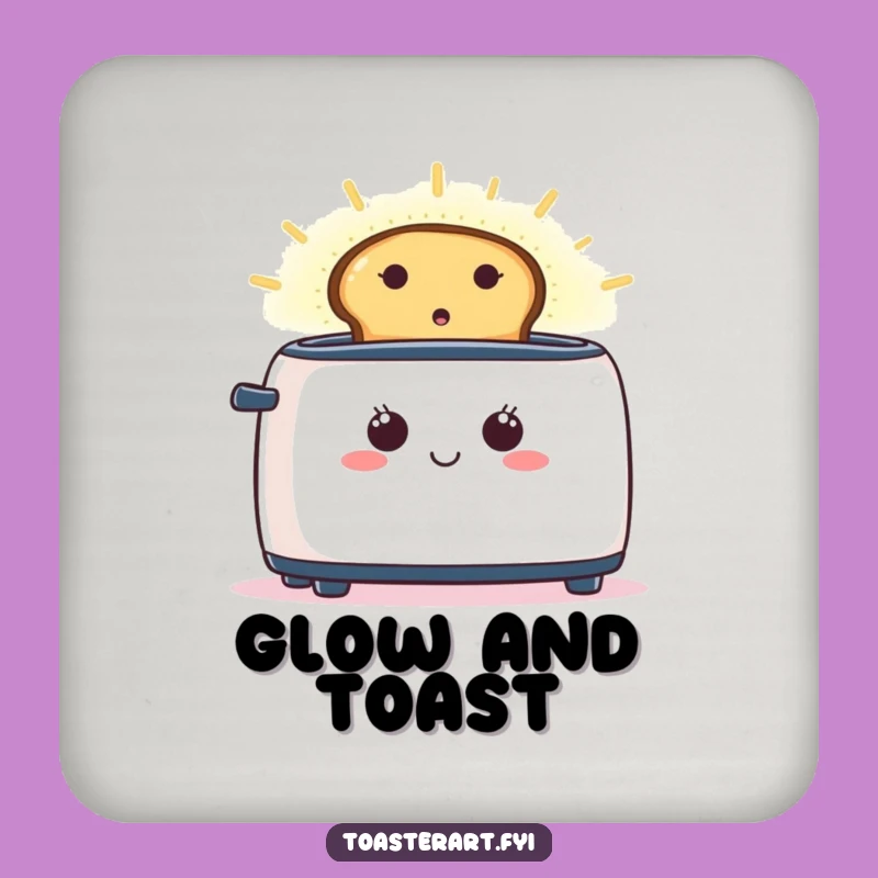 Funny Happy Toaster Aura Coaster: Protect Surfaces with Breakfast Glow!