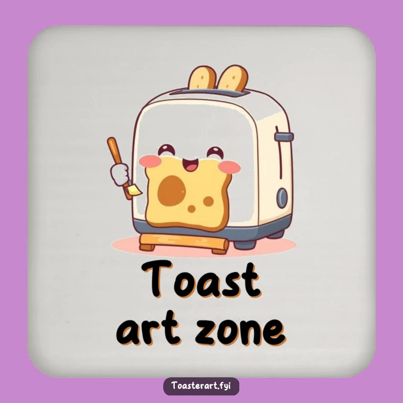 Funny Toaster Painting Toast Coaster Set: Protect Surfaces with Humorous Art