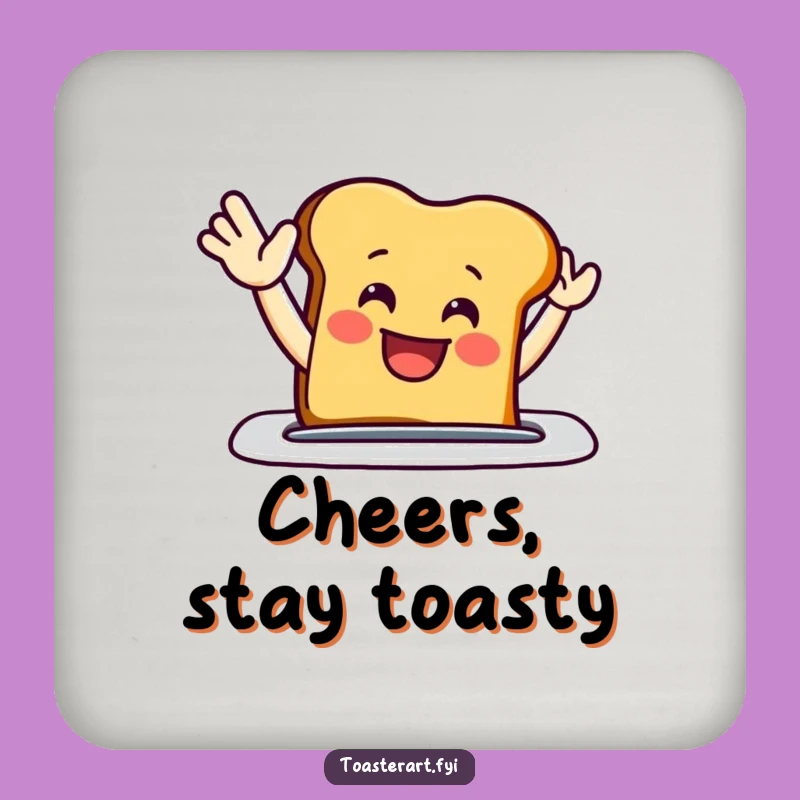 Funny Waving Toast Coaster: Cheerful Drink Decor Funny Gift