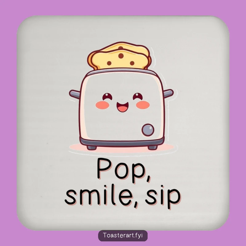 Funny Toaster Smile Coaster: Protect Surfaces with Joy