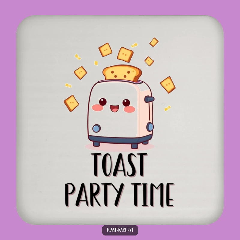 Funny Toaster Confetti Drink Coaster, Ejecting Toast, Party Surface