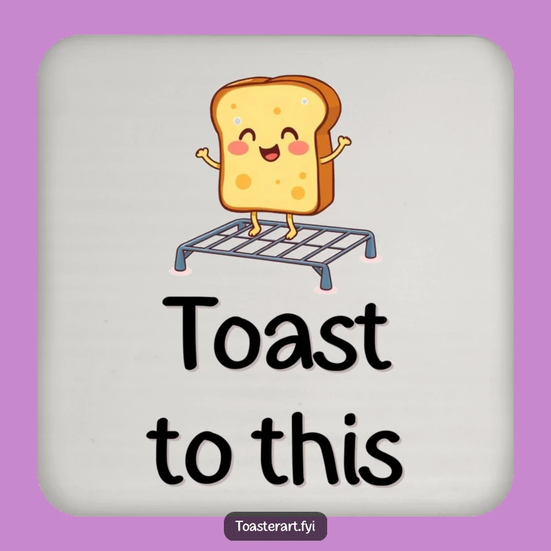 Funny Cheerful Toast Jig Coaster: Protect Surfaces with Breakfast Fun