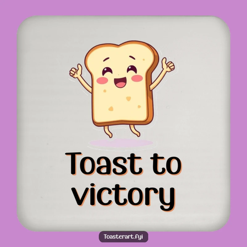 Funny Victory Bread Coasters - Celebrate Every Sip