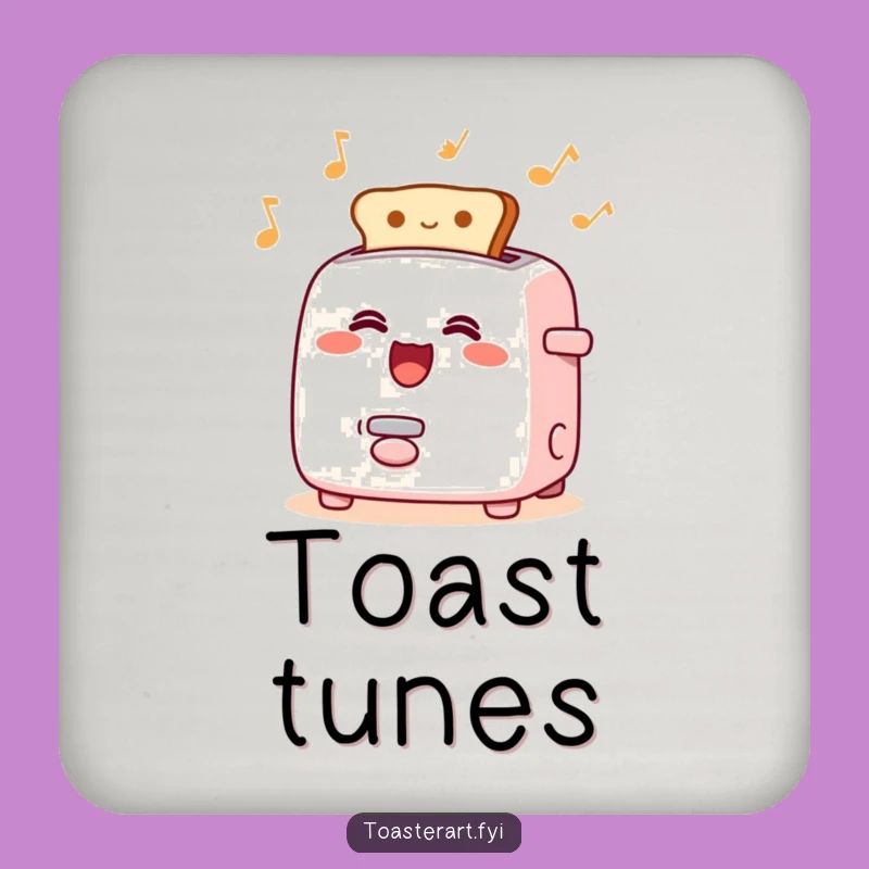 Funny Toaster Song Coaster - Protect Surfaces Rhythmic Toast Pop Art, Quirky Funny Gift