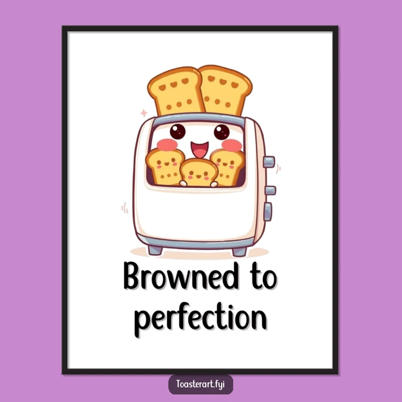 Funny Toaster Art Print - Cheerful Breakfast Character Decor