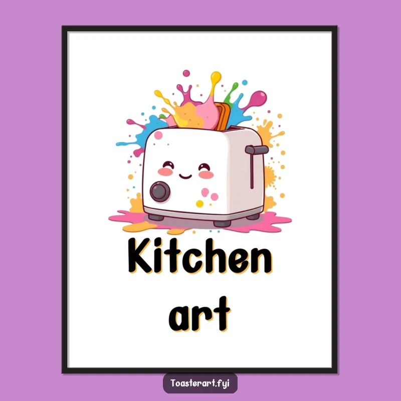 Funny Art Toaster Paint Splatter Poster: Vibrant Wall Art for Creatives!