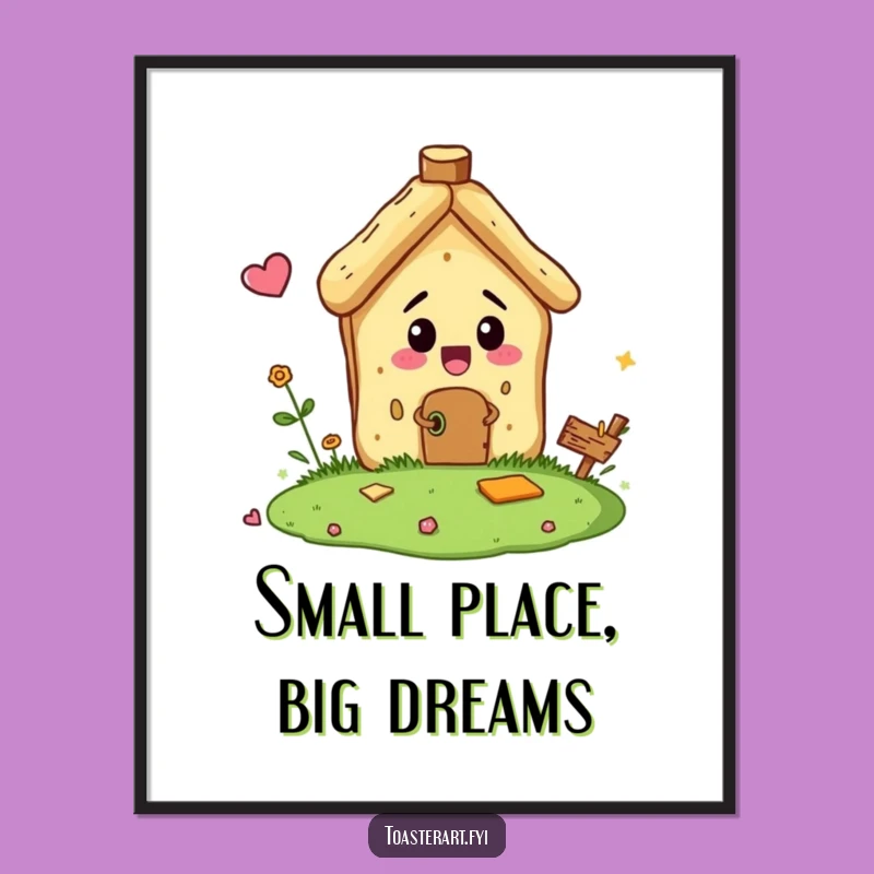 Funny Bread Crumb Builder Poster - Tiny House Art for Your Walls!