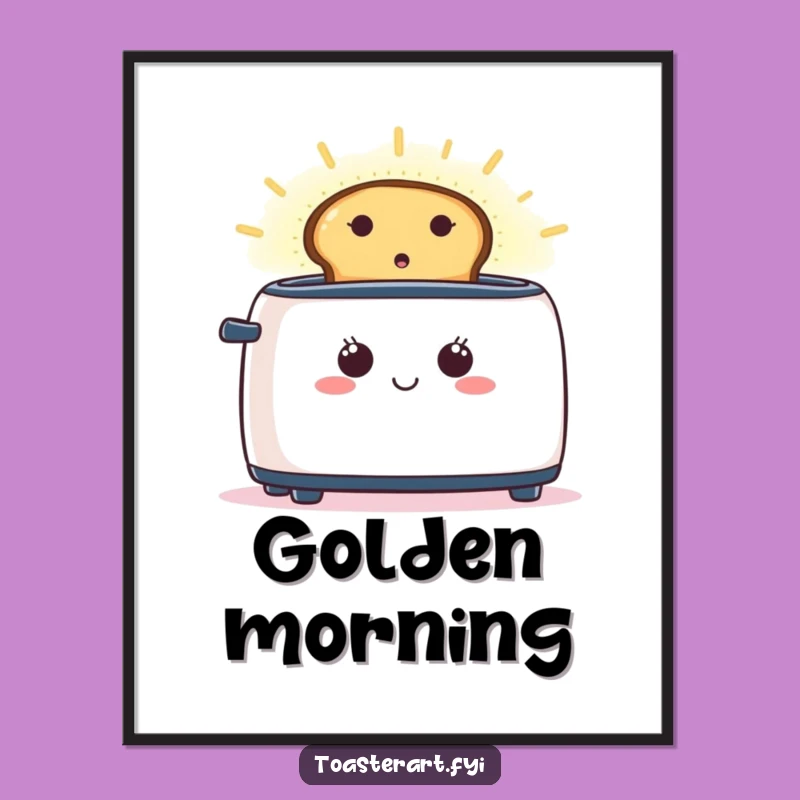 Funny Happy Toaster Aura Poster: Radiant Wall Art for Your Kitchen!