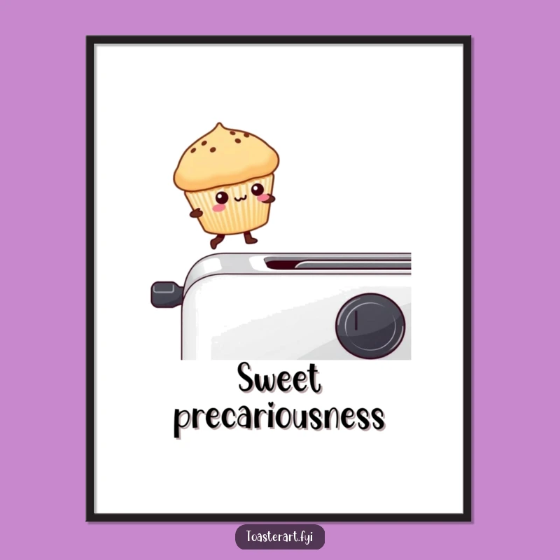 Funny Muffin Toaster Poster: Kawaii Wall Art for a Hilarious Kitchen Vibe