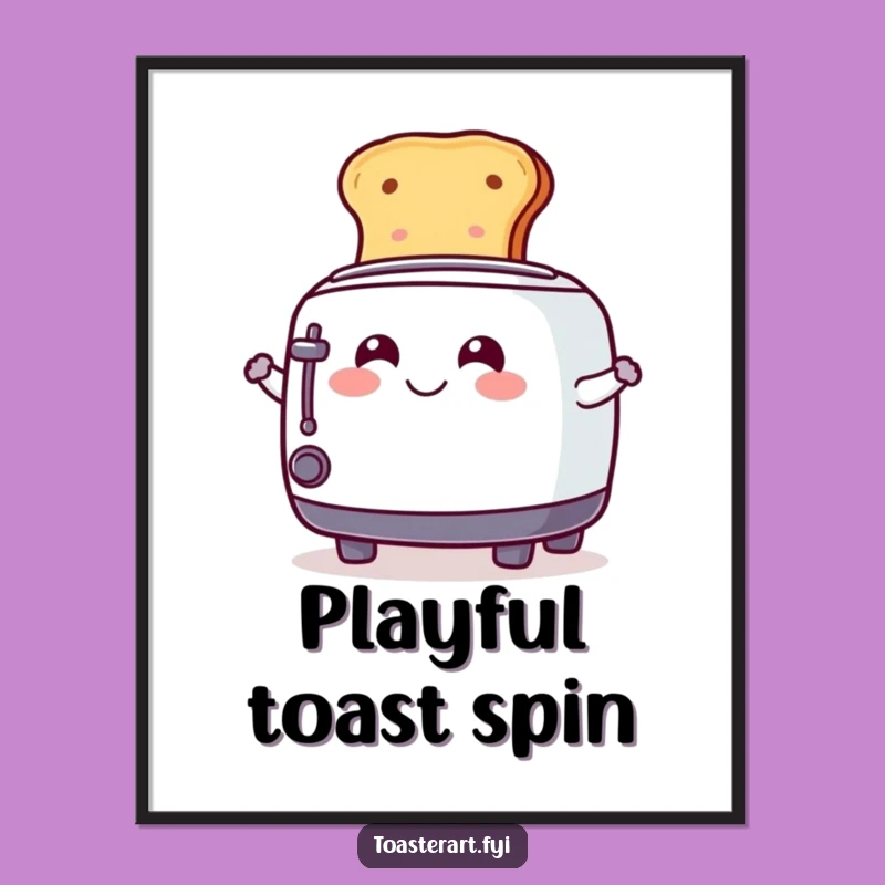 Funny Spinning Toaster Poster: Playful Toast Art, Framable Humorous Gift