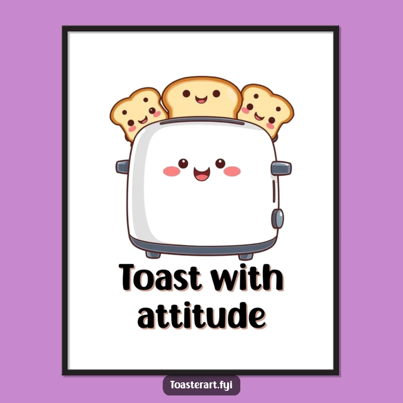 Funny Toaster Face Poster: Brighten Your Walls with Breakfast Humor