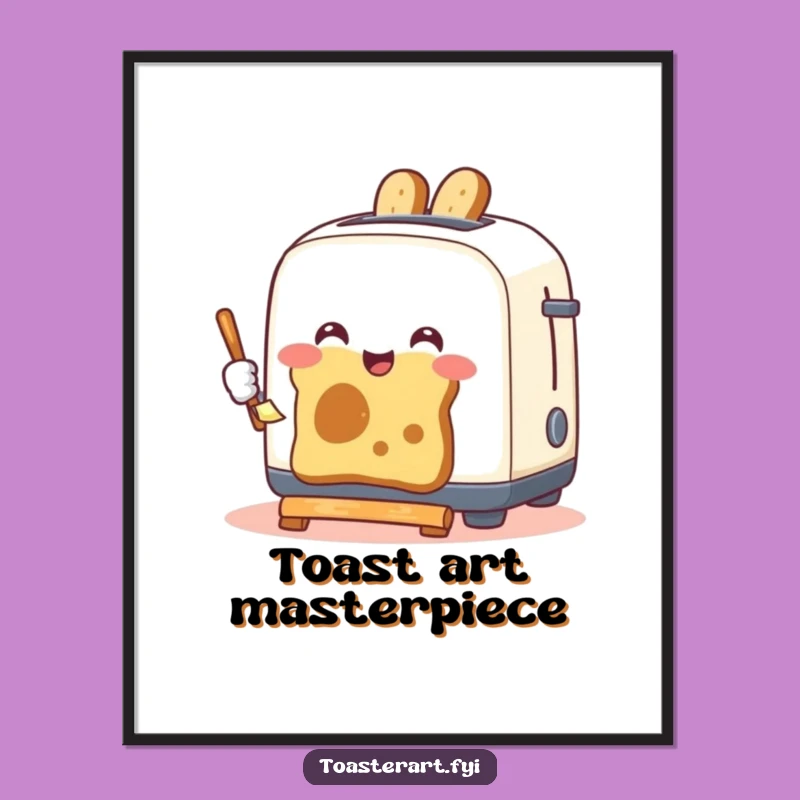 Funny Toaster Painting Toast Poster: Quirky Wall Art for Kitchens, Hilarious Home Decor