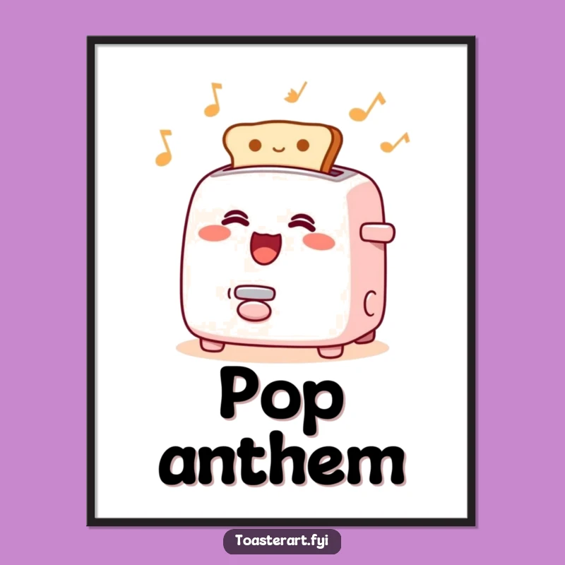 Funny Toaster Song Poster - Rhythmic Toast Pop Wall Art, Humorous Home Decor Gift