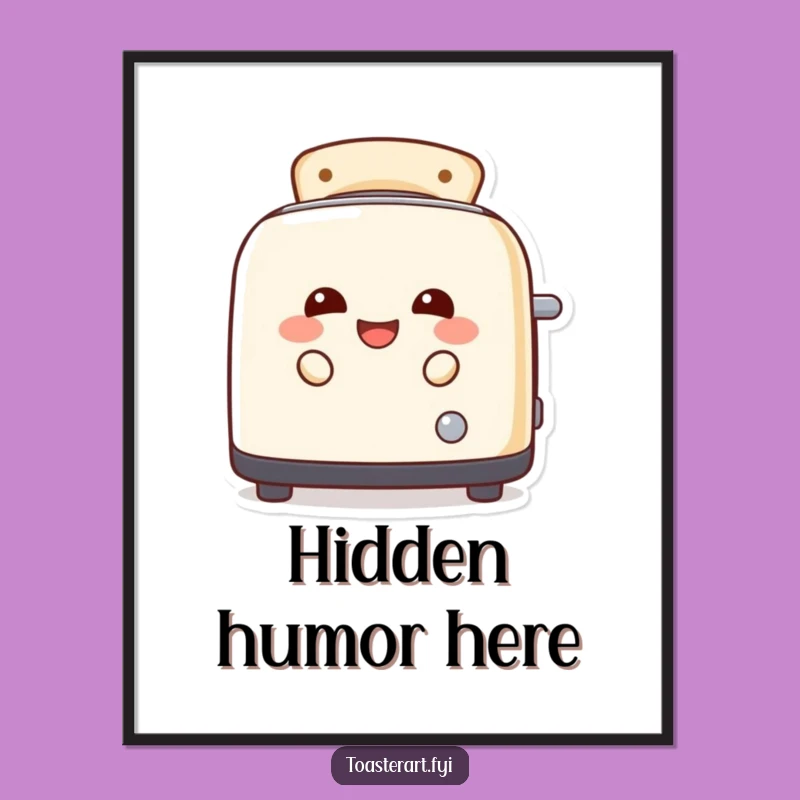 Funny Laughing Toaster Poster - Quirky Wall Art with a Hilarious Peeking Character