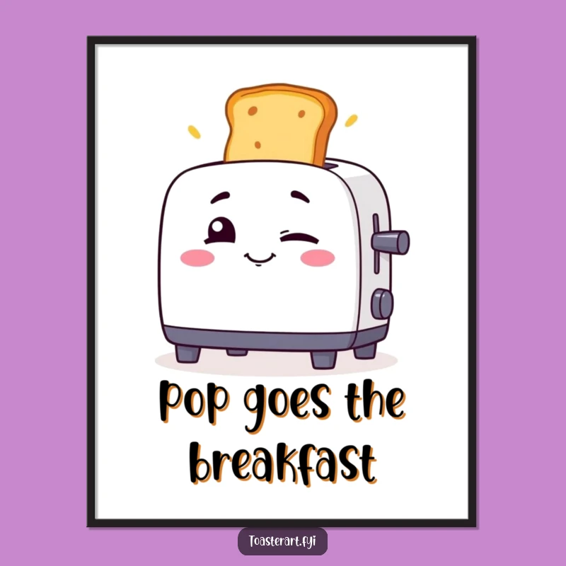 Funny Winking Toaster Poster: Mischievous Wall Art for a Hilarious Kitchen Vibe