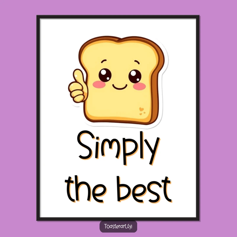 Funny Thumbs Up Toast Poster: Inspiring Wall Art Gift for Cheerful Spaces