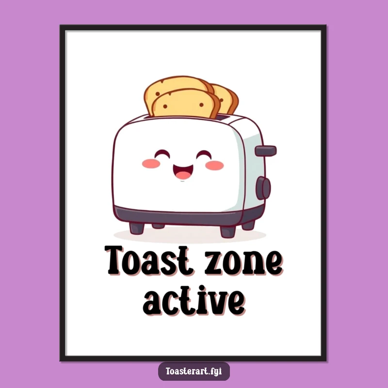 Funny Toaster Toasting Bread Poster: Breakfast Wall Art, Hilarious Gift