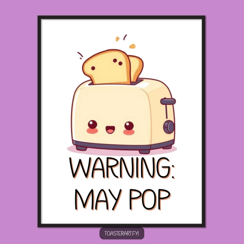 Funny Surprised Toaster Flying Toast Poster - Whimsical Wall Art Gift