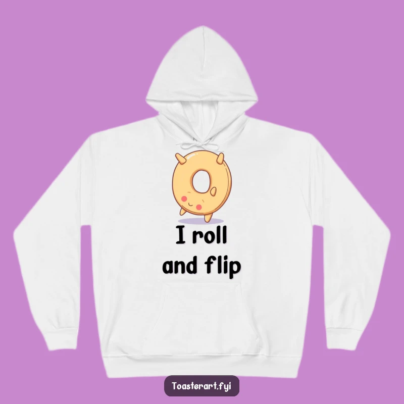Cozy Funny Bagel Somersault Hoodie: Warmth Meets Whimsy, Hilarious Gift Idea
