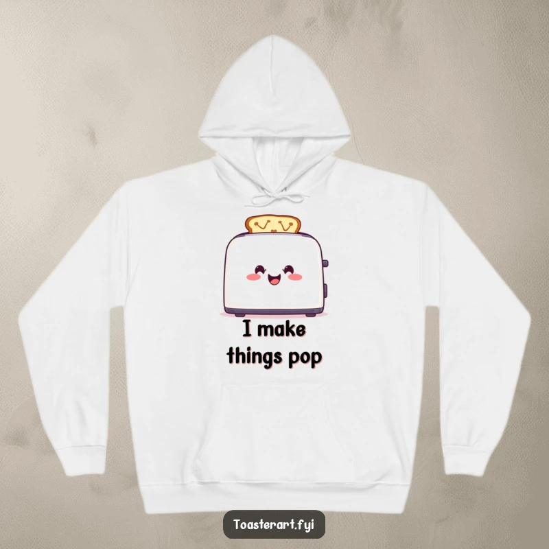Funny Toaster Hoodie: A cheerful toaster makes colorful toast designs, offering cozy warmth and artistic humor.