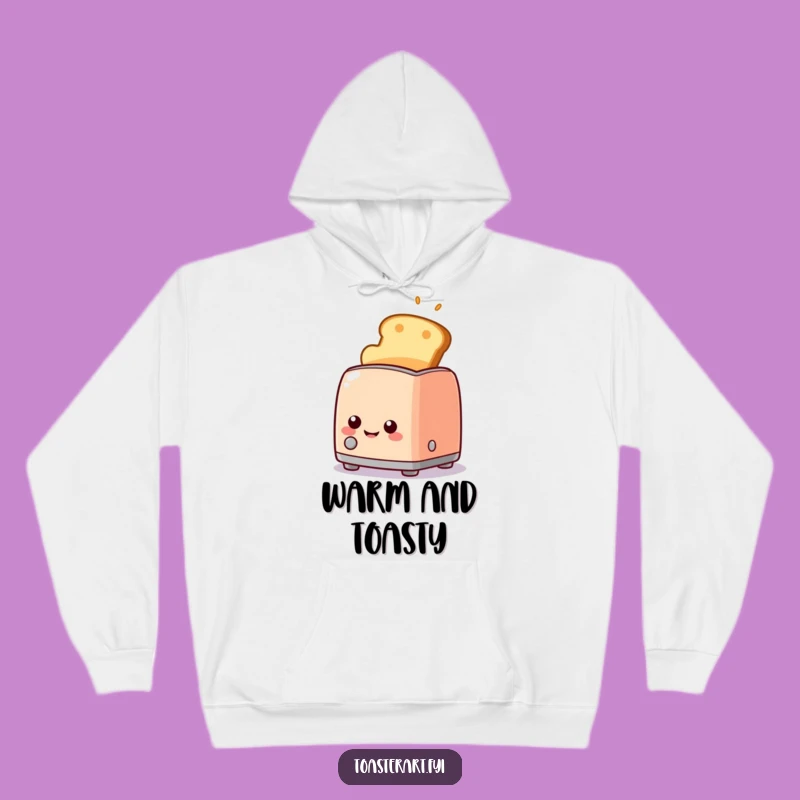 Cozy Funny Toaster Hoodie, Golden Toast Smile, Warm Comfort