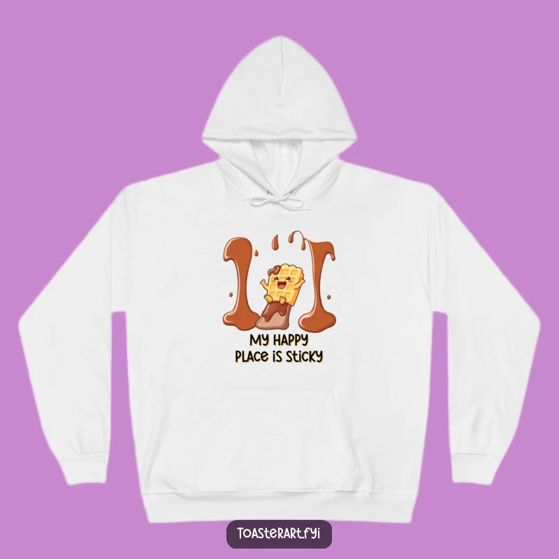 Cozy Funny Waffle Syrup Slide Hoodie: Warm & Hilarious Breakfast Gift