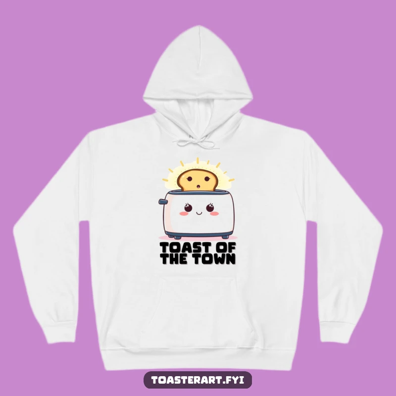 Funny Happy Toaster Aura Hoodie: Cozy Up with Breakfast's Golden Glow!