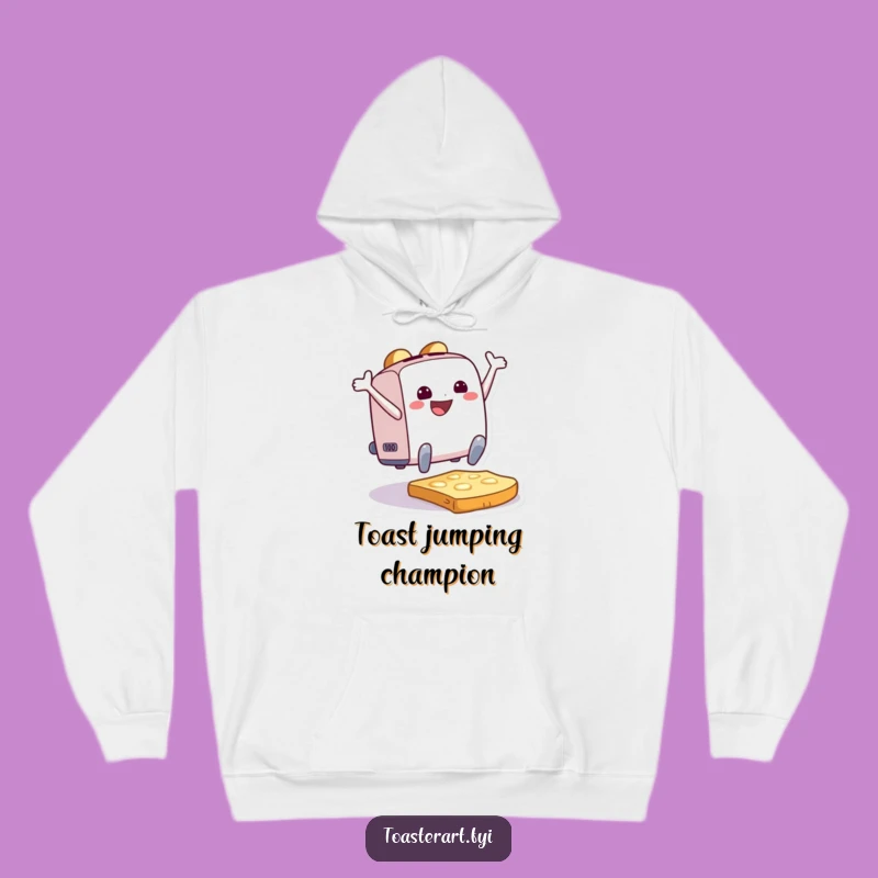 Funny Toaster Joy Hoodie: Cozy Leaping Design, Perfect Humorous Gift