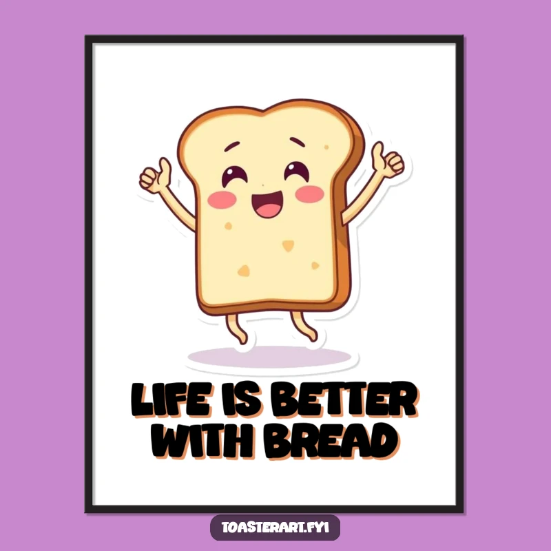 Free Printable Bread Dance Art: Whimsical Foodie Wall Decor