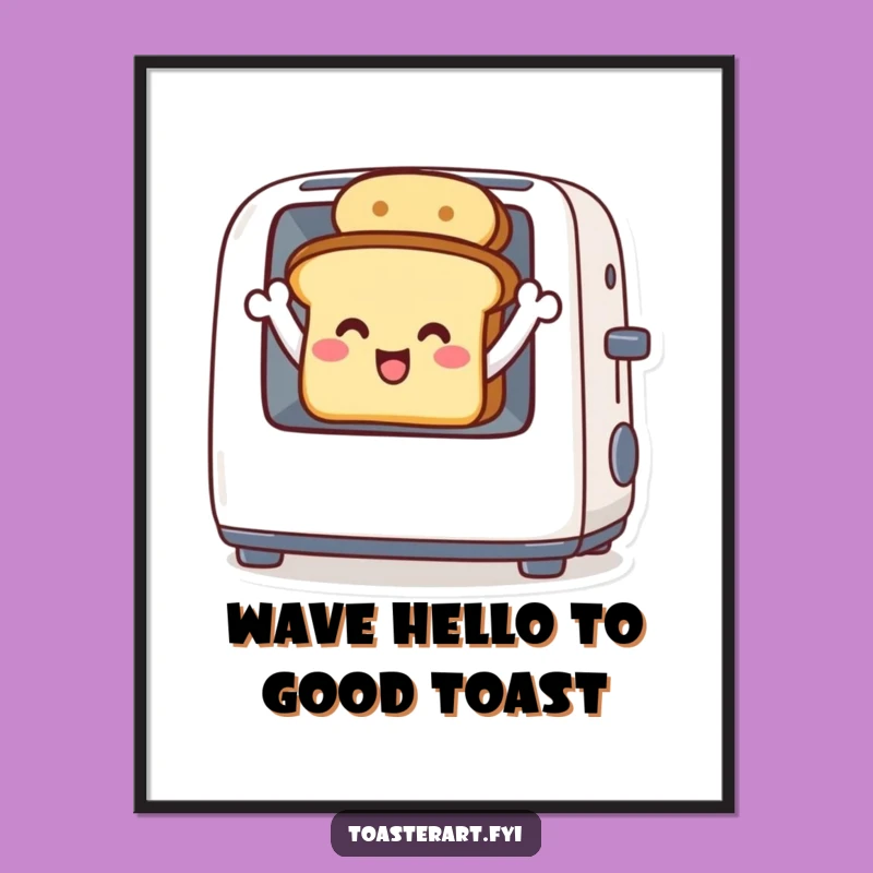 Free Printable Toast Art: Quirky Kitchen Decor with Waving Toast