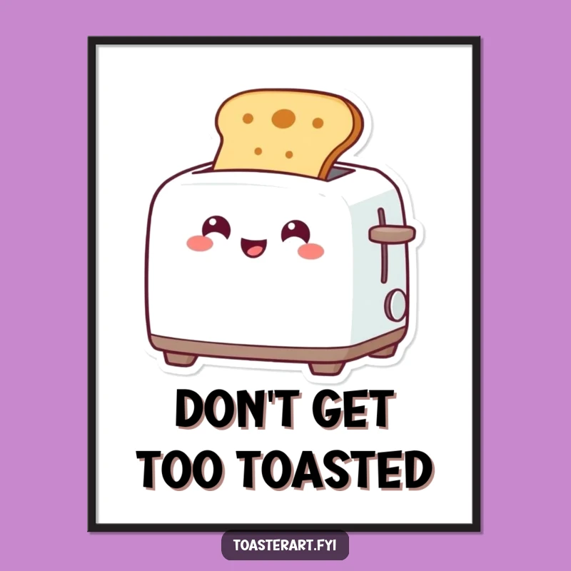 Funny Free Printable Wall Art: Grinning Toaster Toast Art Hilarious Downloadable Decor