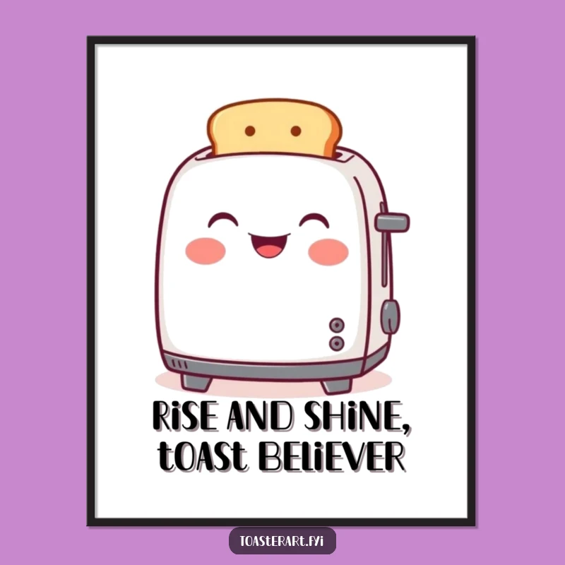Funny Free Printable Wall Art: Joyful Toaster Toasting, Hilarious Downloadable Decor