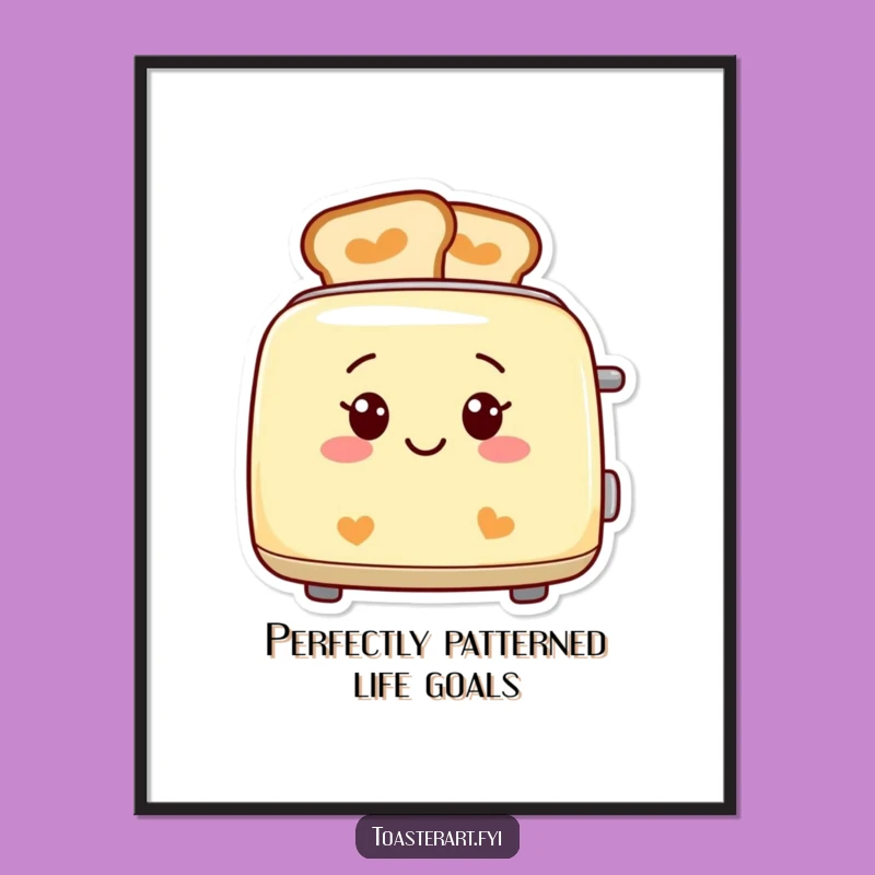 Funny Free Printable Wall Art: Patterned Toast Toaster Downloadable Decor for Kitchen