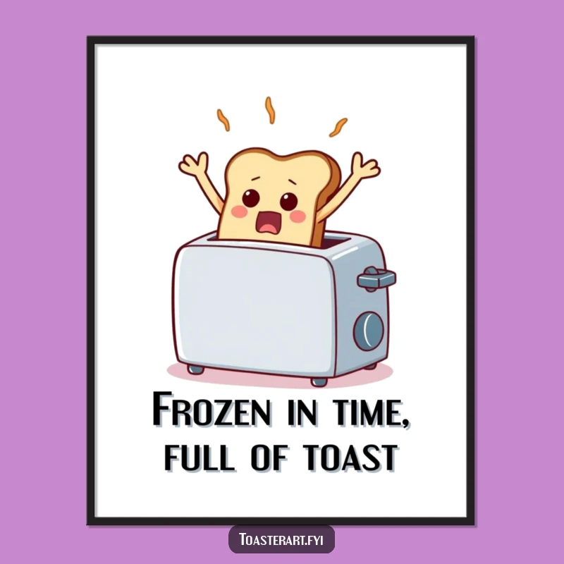 Funny Free Printable Wall Art: Scared Toast Art, Humorous Toaster Pop, Downloadable Decor