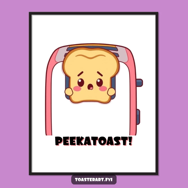 Funny Free Printable Wall Art: Startled Toast Peek Downloadable Decor Gift