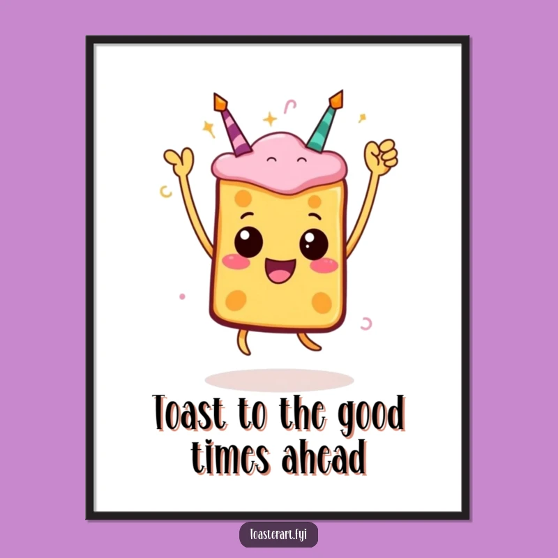Funny Free Printable Wall Art: Toast Character Jump - Hilarious Downloadable Decor for a Cheerful Space