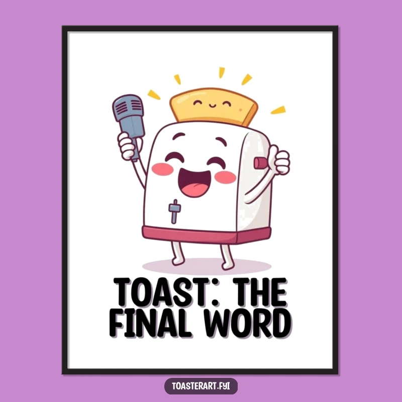 Funny Free Printable Wall Art: Toaster Mic Drop - Humorous Downloadable