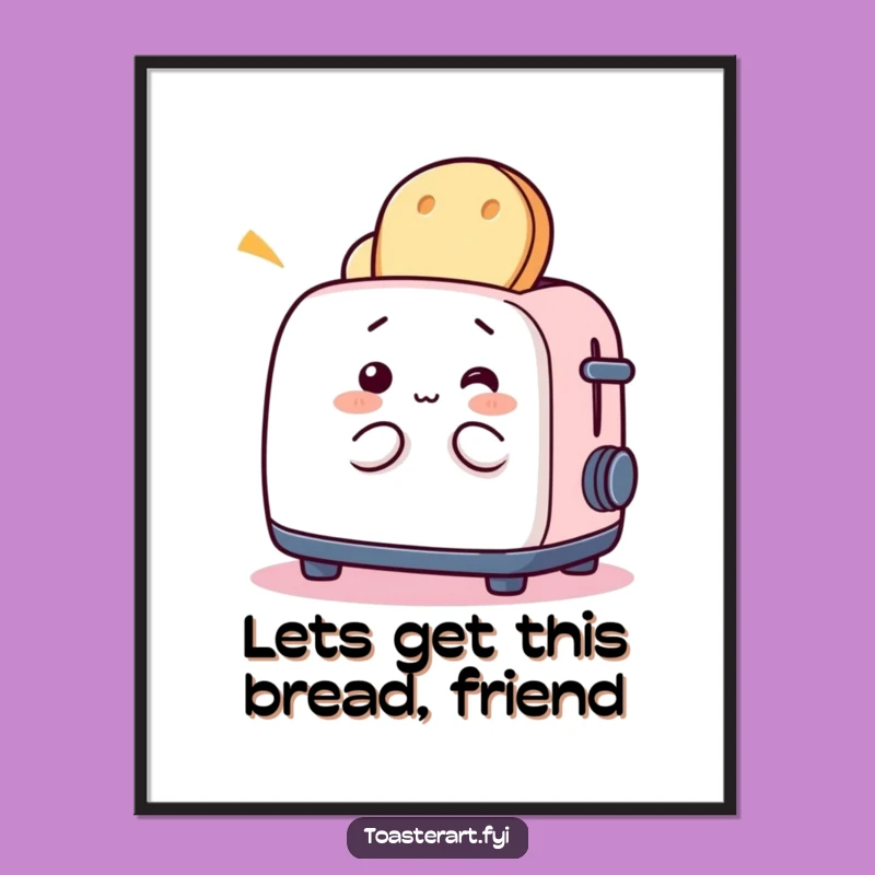 Funny Free Printable Wall Art: Whimsical Toaster, Playful Downloadable Decor Gift