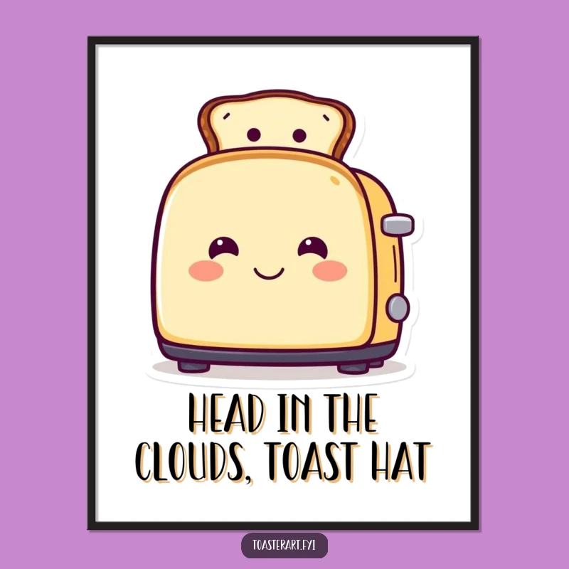 Funny Free Printable Wall Art: Toaster Toast Hat Humorous Decor Gift