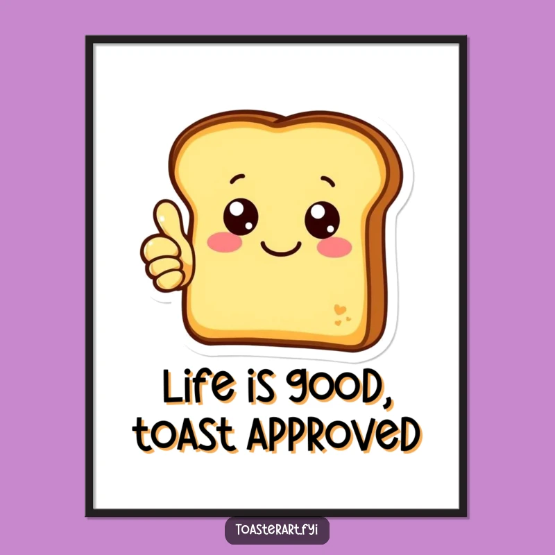 Funny Free Printable Wall Art: Cheerful Toast Thumbs Up Humorous Decor Gift